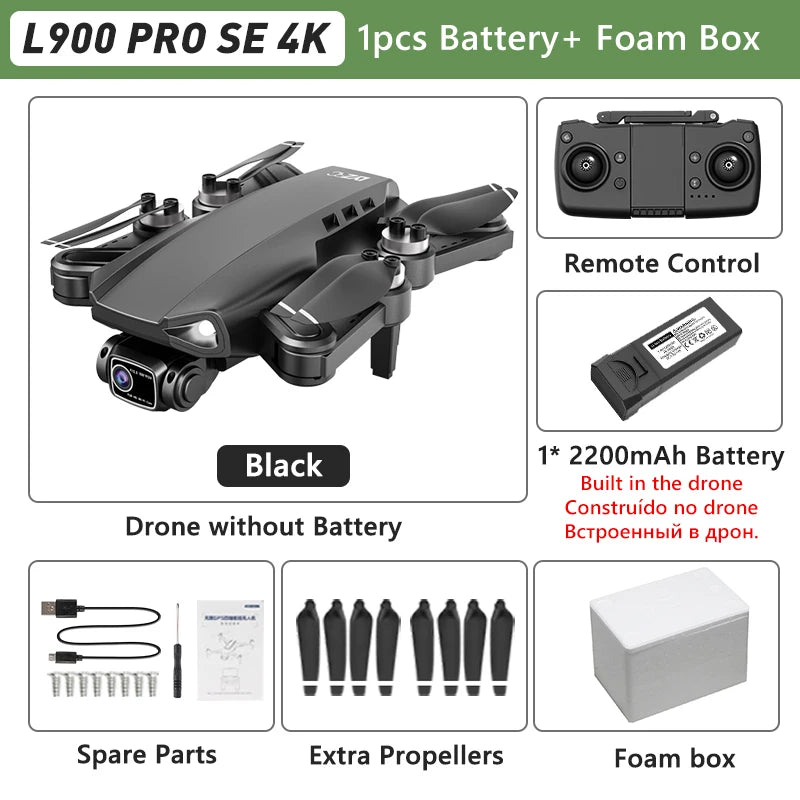 LYZRC L900 PRO GPS Drone – 4K HD Dual Camera, 5G WiFi, Brushless Motor, FPV Quadcopter, Foldable Aerial Photography Drone
