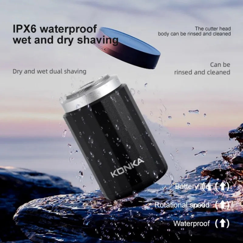 2024 New Type-C Rechargeable Mini Electric Shaver – Waterproof, High-Speed, Long-Endurance Wet & Dry Shaving Device