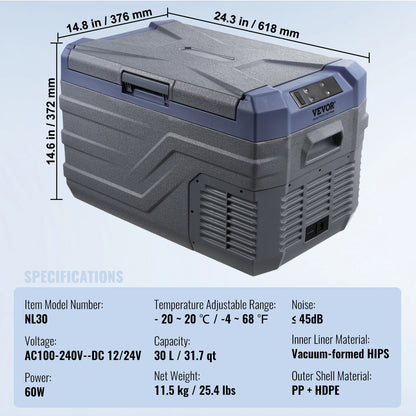 SucceBuy Portable Car Refrigerator — 8L–75L Single & Dual Zone Fridge with Bluetooth Temperature Control for Camping & RV