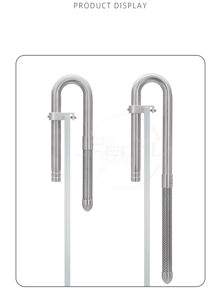 AQUAPRO Mini Stainless Steel Skimmer – Inlet & Outlet Pipes for Aquarium Fish Tanks, Filtro Accessories