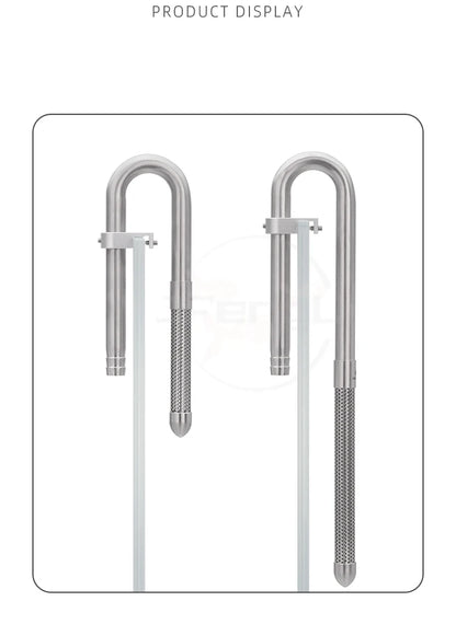 AQUAPRO Mini Stainless Steel Skimmer – Inlet & Outlet Pipes for Aquarium Fish Tanks, Filtro Accessories
