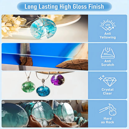 32oz Epoxy Resin Kit – Strong Bubble-Free Anti-Yellowing Art Resin, Easy 1:1 Mix for Casting, DIY Crafts & Mold Making