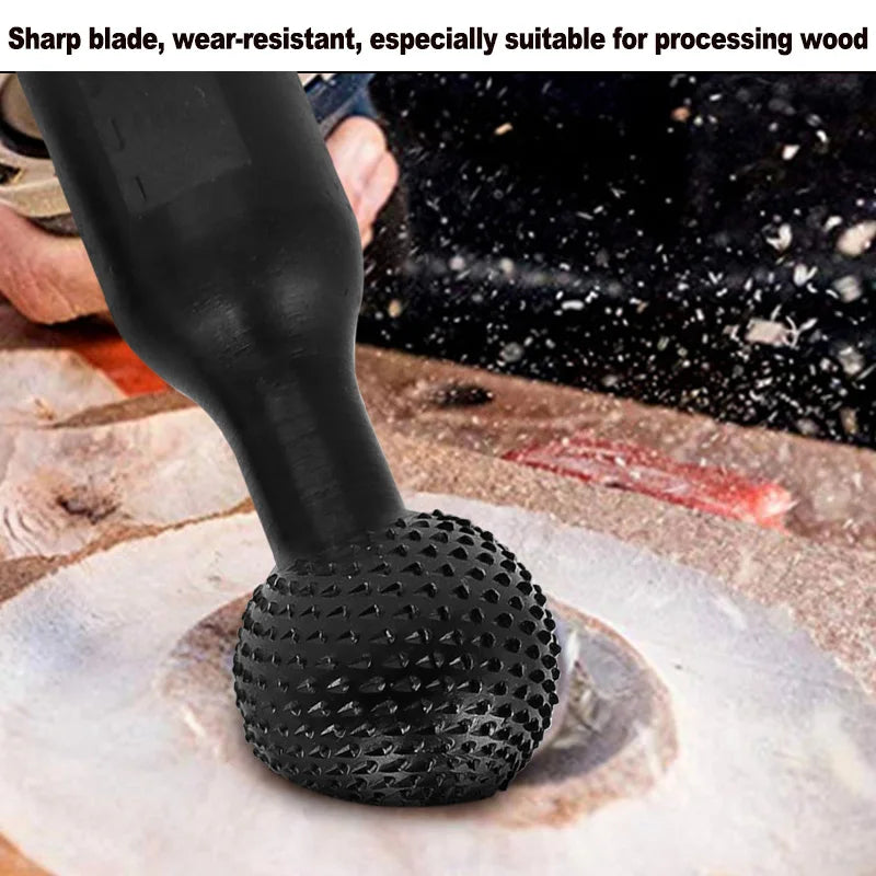 Angle Grinder Rotary File Carving Tools - Spherical Grinding Head, 12CM Sanding Wooden Trough Polishing Round Drilling Bits