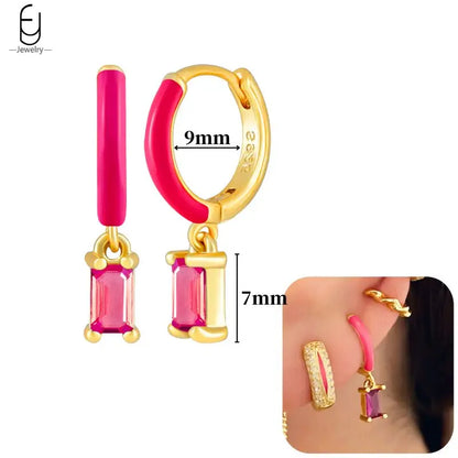 925 Sterling Silver Earrings for Women – Cute Starfish & Shrimp Pendant, Red Chili & Star Enamel Gold Fashion Jewelry