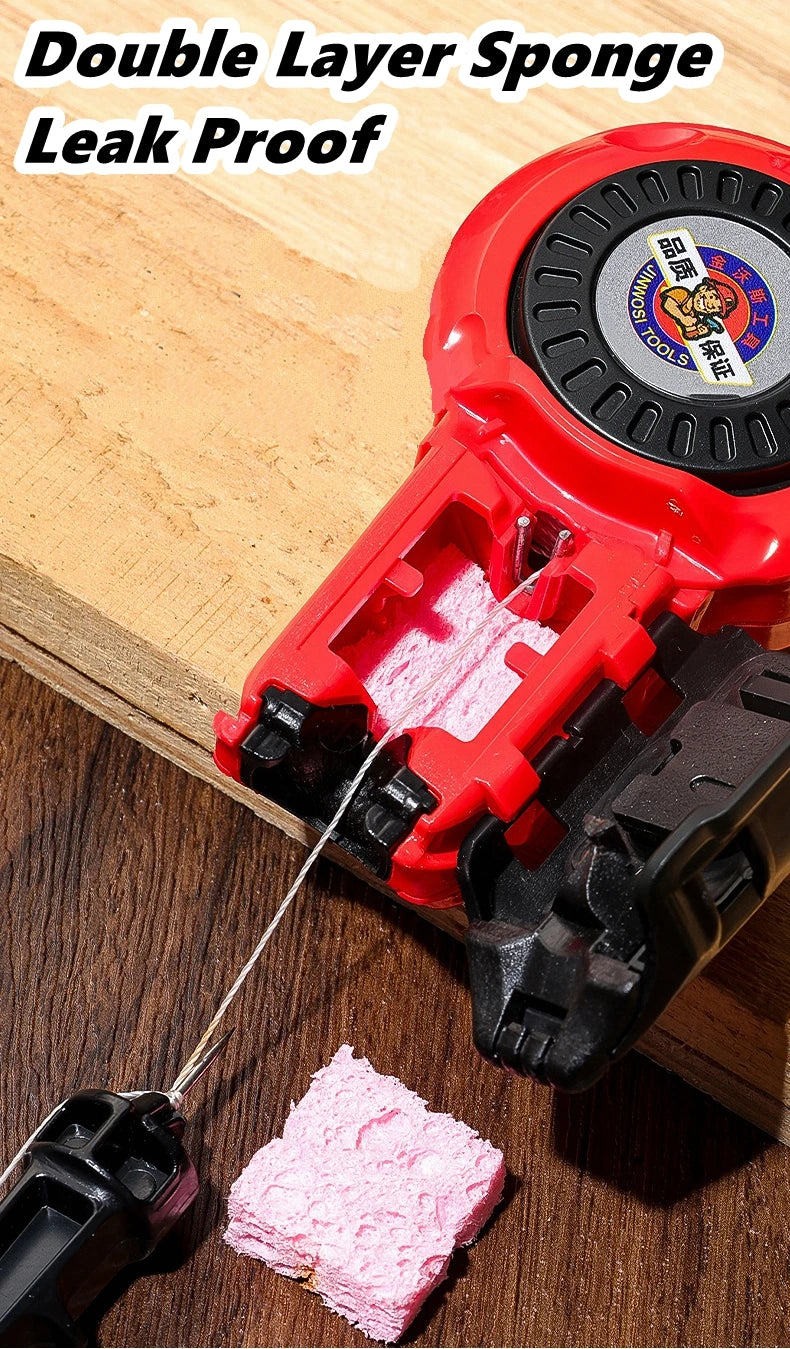 Woodworking Carpenter Scriber & Ink Marker Tool - 50M Chalk Line for Precise Woodworking Layout & Drawing