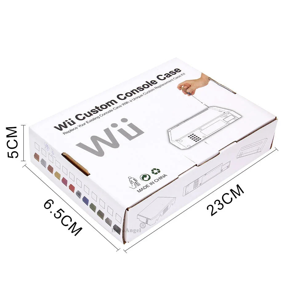 11 Colors Replacement Full Case Cover for Wii Game Console – Black, White, Blue, Transparent Housing Shell with Buttons & Retail Packing
