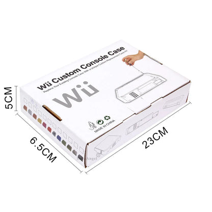 11 Colors Replacement Full Case Cover for Wii Game Console – Black, White, Blue, Transparent Housing Shell with Buttons & Retail Packing