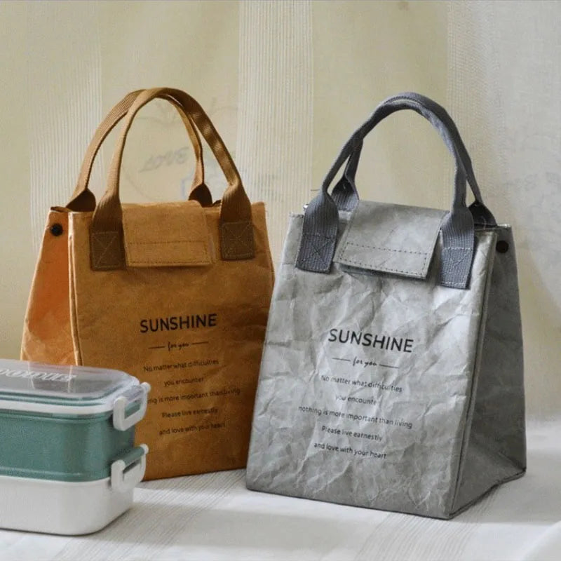 Waterproof Insulated Paper Lunch Bag - Thickened Aluminum Foil Handbag for Office Workers and  Students