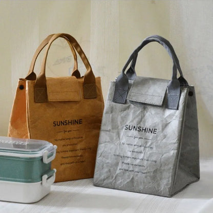 Waterproof Insulated Paper Lunch Bag - Thickened Aluminum Foil Handbag for Office Workers and  Students