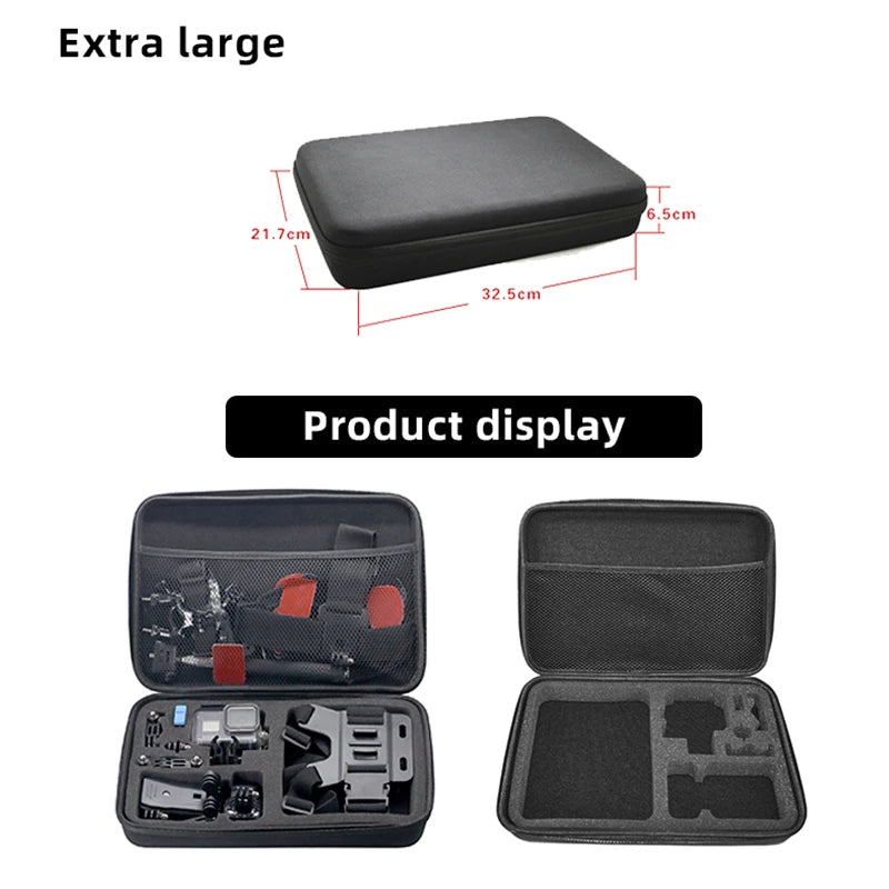Large Carry Case Storage & Travel Bag for GoPro Hero 13–8, Insta360 X5–X3, DJI Action 5–3, AKASO, SJCAM