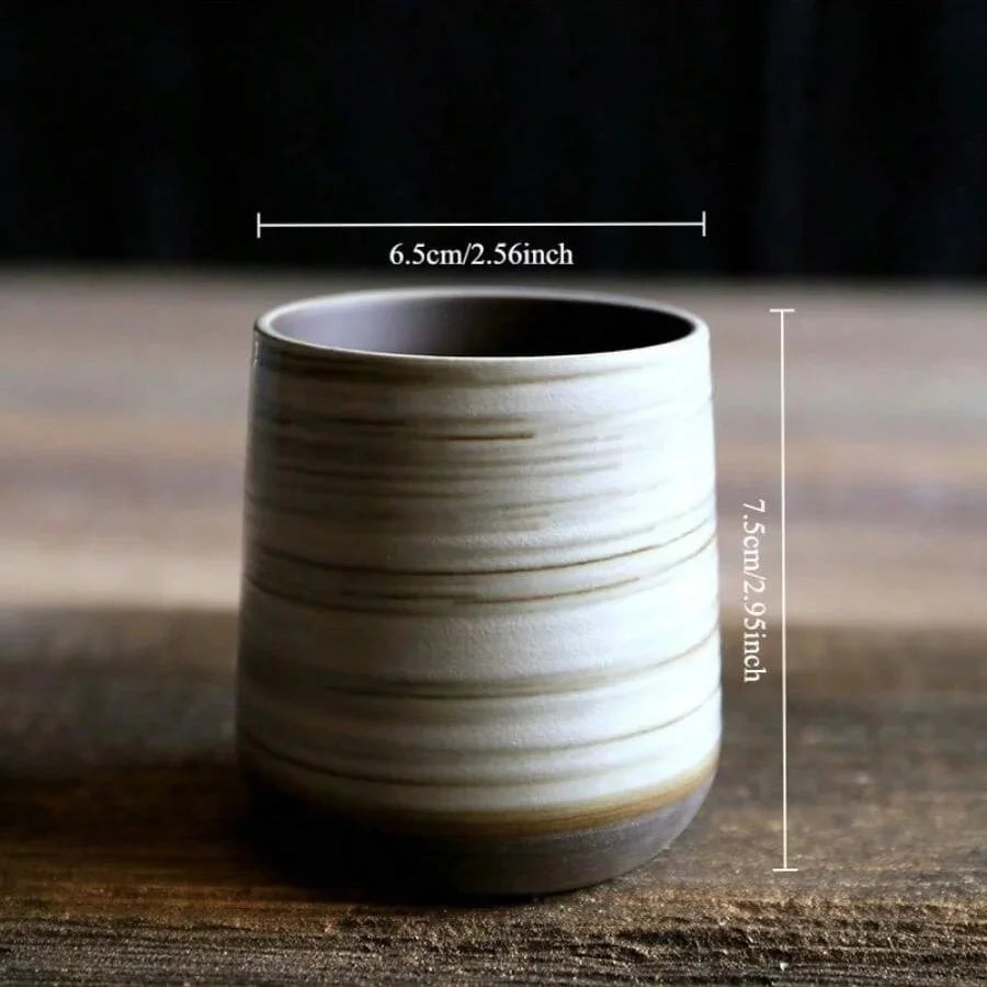 Japanese Handmade Stoneware Tea Cup – Small Kung Fu Single Teacup Vintage Style