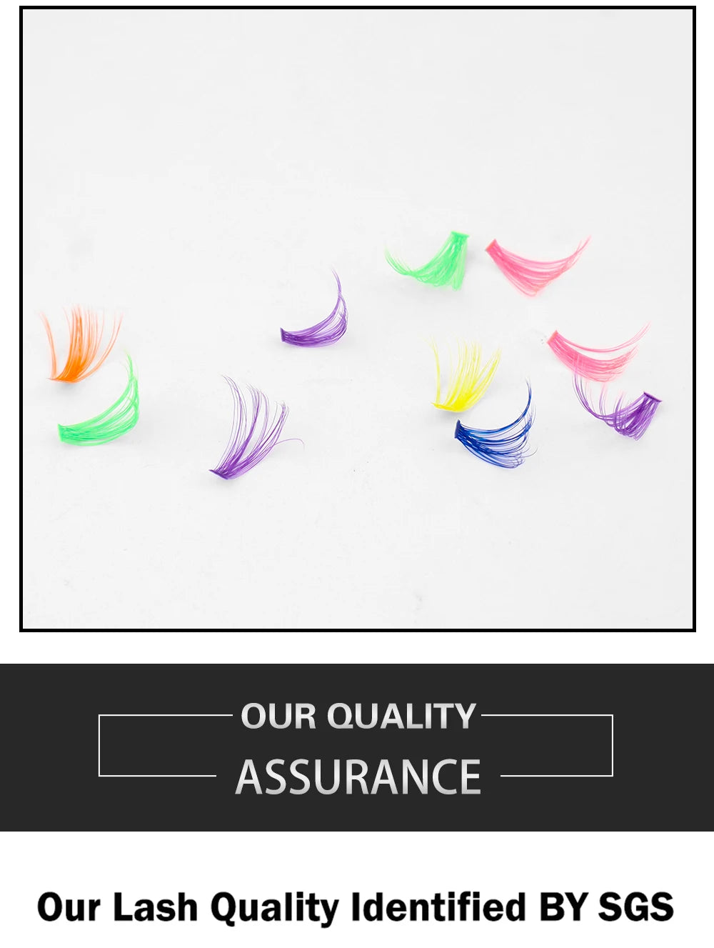 14/16mm D Curl Colorful Glitter Manga Lashes – Wispy Spikes, Soft DIY Cluster False Eyelashes