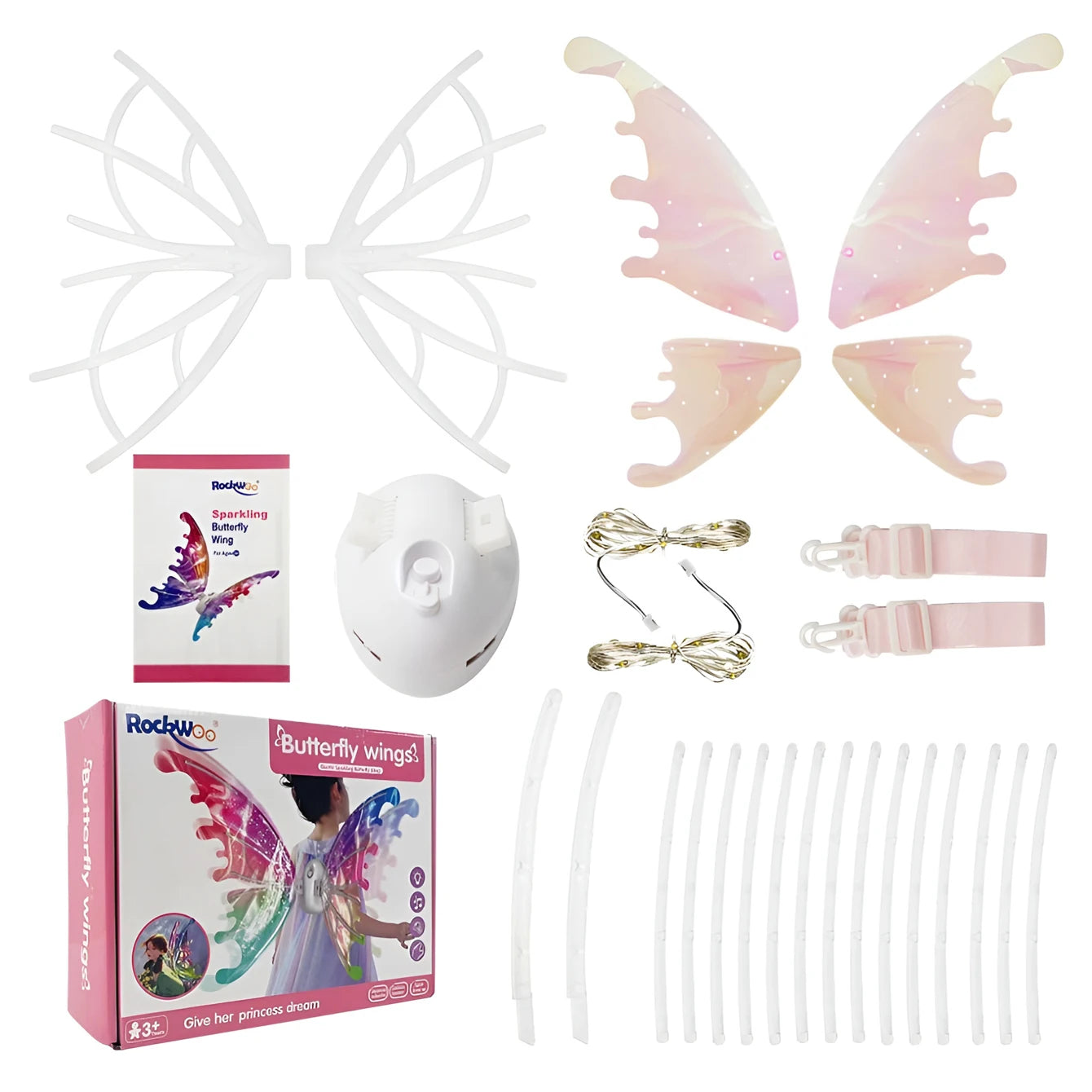 Moving Luminous Music Elf with Butterfly Wings – Indoor/Outdoor Back Decoration Toy Gift (No Battery Included)"