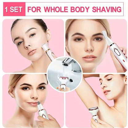 4-in-1 Electric Lady Shaver – Painless Cordless Body Hair Removal Epilator & Trimmer, Perfect Gift for Women