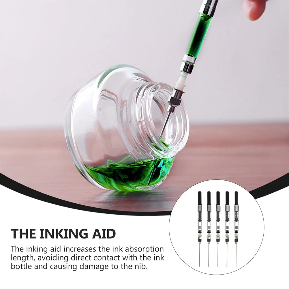 Fountain Pen Ink Syringe Converter – Spring Filler Tool & Refill Replacement Accessories for Writing Supplies