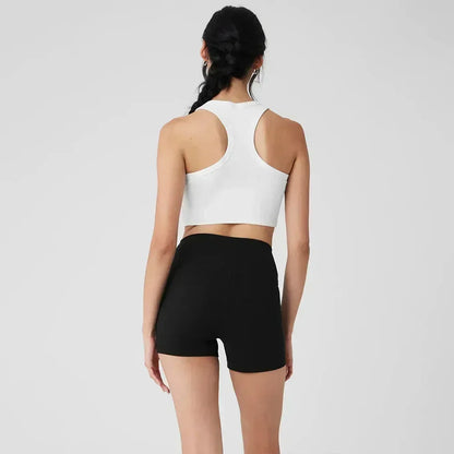 Women’s Summer High Waist Trousers & Cotton O-Neck Yoga Tank Top Set – Casual Loose Wide Leg Gym Sportswear