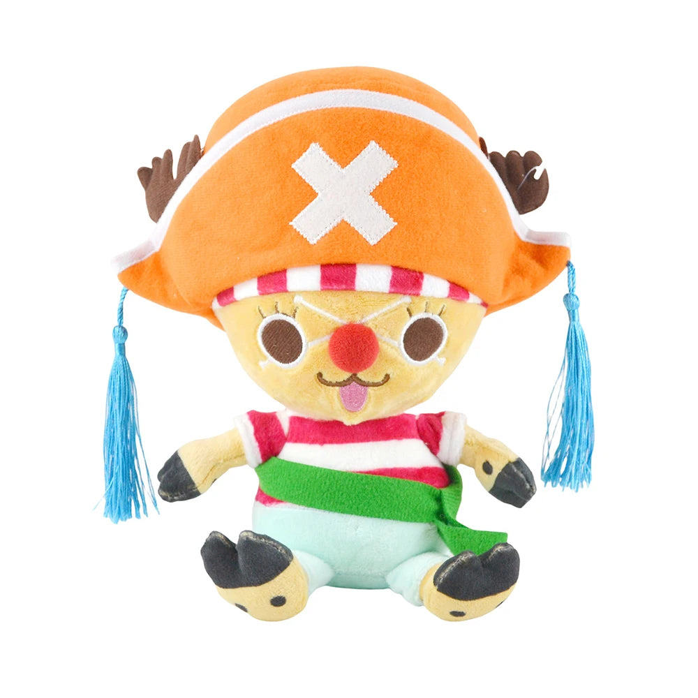 25CM One Piece Anime Plush Toys - Luffy, Chopper, Ace and Zoro Cute Stuffed Character Dolls for Fans and Gifts