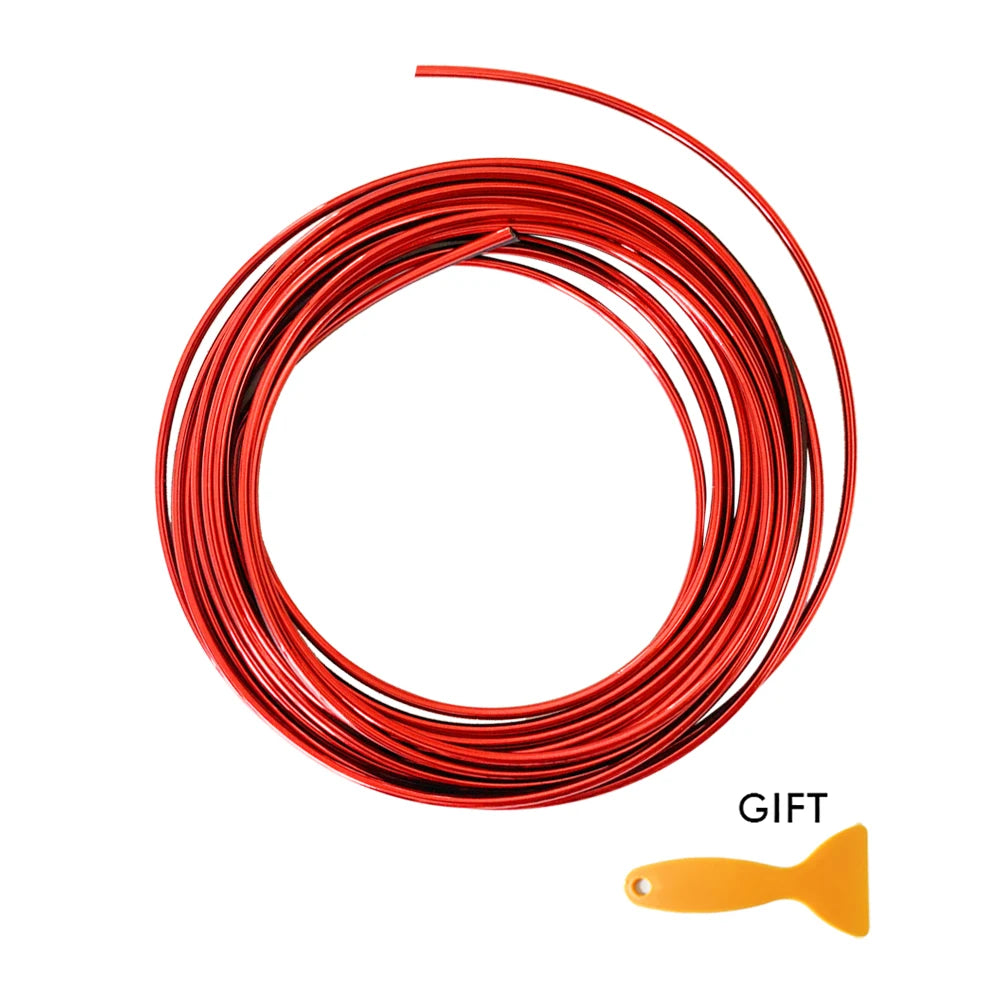 Car Interior PVC Trim Strip – 1M/3M/5M Red Decorative Moulding for Styling & Decoration