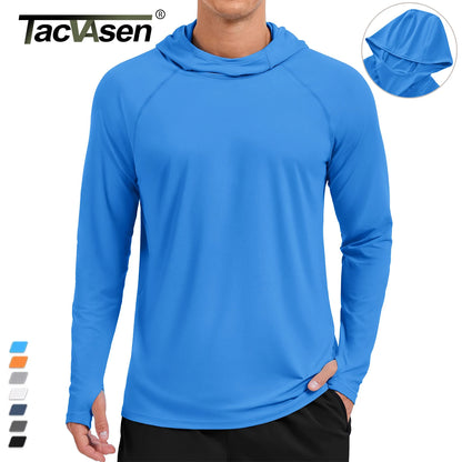TACVASEN Men's Sun Hoodie Shirt - UPF 50+ Long Sleeve Rash Guard Quick Dry Fishing, Hiking & Swim Protection Top
