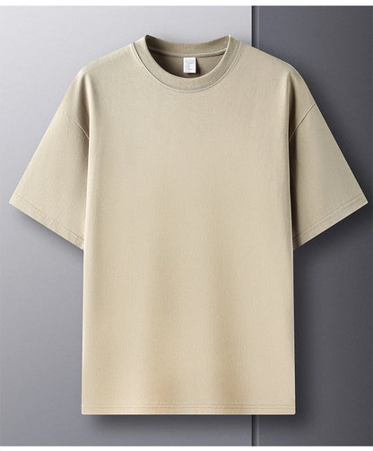 100% Pure Cotton Men’s Summer T-Shirt – High-End Short Sleeve Round Neck Breathable Fashion Top