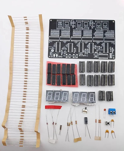 6-Digit Digital Clock DIY Kit - 4.5V–5.5V Electronic Circuit Module for Soldering, Training & Practical Projects