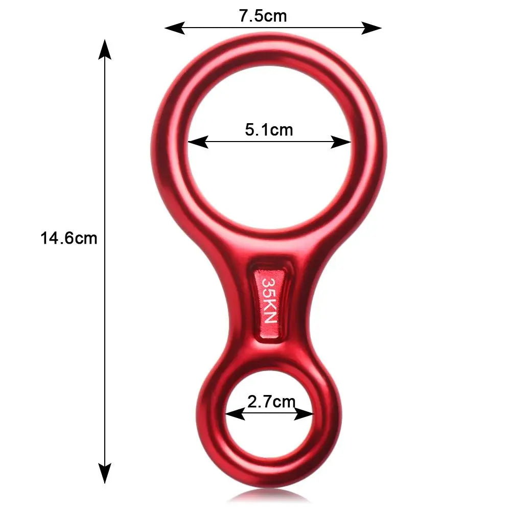 35KN Rock Climbing Descender – Figure 8 Rope Device for Downhill & Climbing Gear Equipment