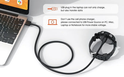 1M USB Type-C Charging Cable for Garmin Fenix 5–7 Series, Vivoactive & Venu – Fast Charge with Dustproof Plug