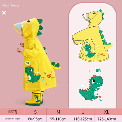 Kids Cartoon Raincoat for Girls & Boys - Satchel Bit Poncho with Storage Bag