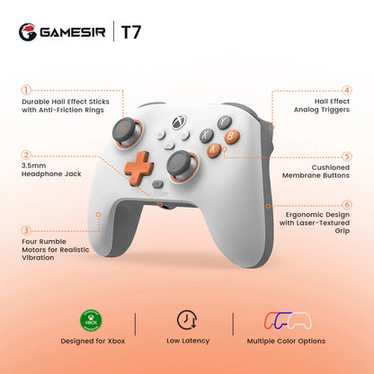 GameSir T7 Wired Xbox Controller – Gamepad for Xbox Series X/S & Xbox One with Hall Effect Joystick Trigger