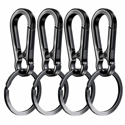 4Pcs Metal Carabiner Clip Keychain – Key Ring Hook Holder Organizer for Car Keys