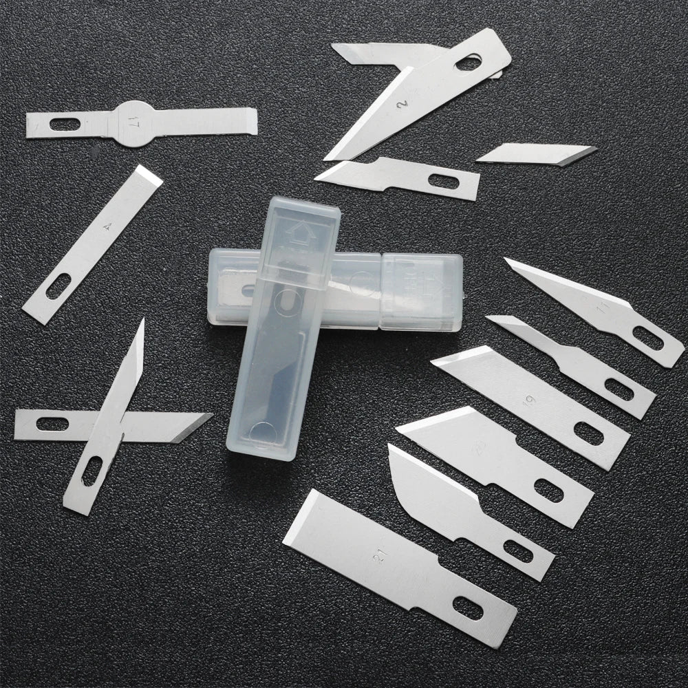 10pcs Non-Slip Metal Craft Knife Blades – Precision Engraving & Cutter Tools for PCB Repair & Mobile Phone Scalpel