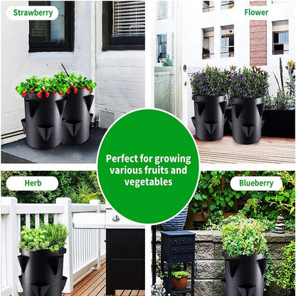 Multi-Mouth Grow Bag – 5/7/10 Gallon Reusable Planting Bags for Strawberry, Tomato, Herbs, and Flower Planters