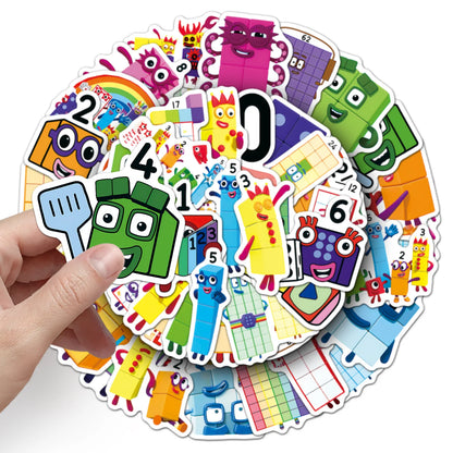 50/100-Piece Number Sticker Set - Aesthetic DIY Vinyl Decals for Laptops, Scrapbooks, Luggage, Guitars & Helmets