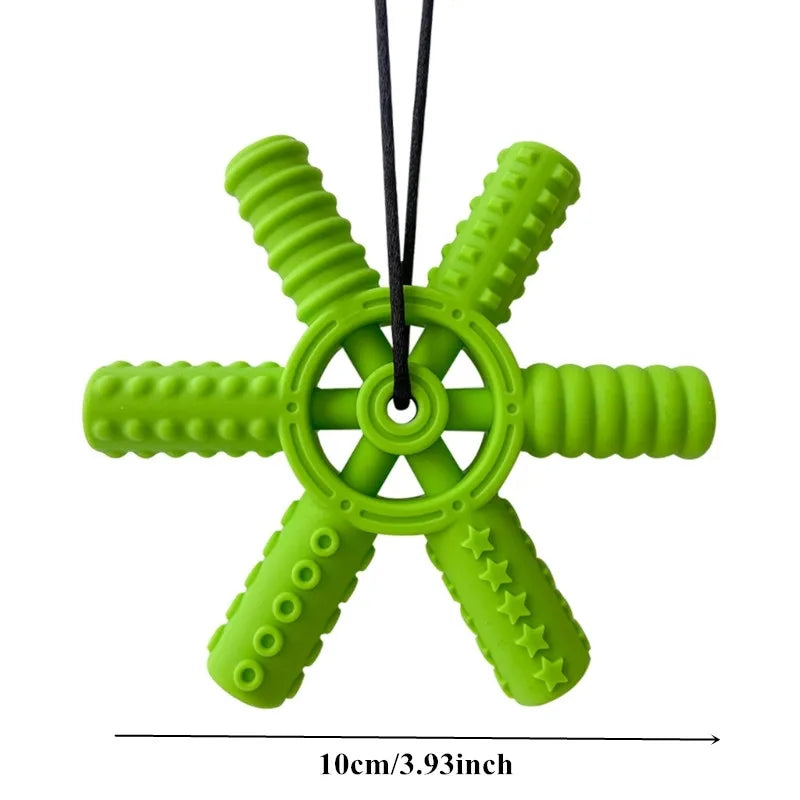 BPA-Free Silicone Baby Teether – Cartoon Sensory Chew Pendant Necklace for Newborns, Autism & ADHD Teething Care