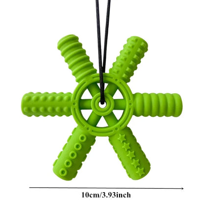 BPA-Free Silicone Baby Teether – Cartoon Sensory Chew Pendant Necklace for Newborns, Autism & ADHD Teething Care