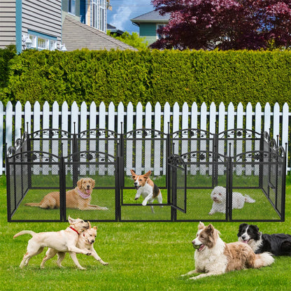 8-Panel DIY Heavy Duty Dog Playpen – Indoor & Outdoor Metal Puppy Fence with Waterproof Pad for Whelping and Training