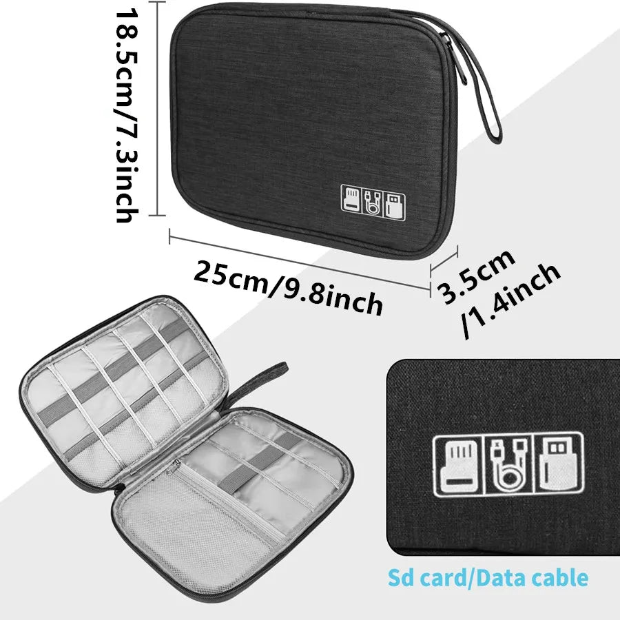 Portable Digital Storage Bag – Waterproof USB Cable Organizer Pouch for Electronics & Accessories