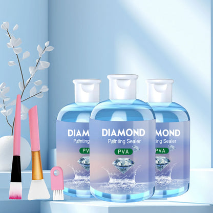 Diamond Painting Sealer Glue Kit - 120ML Puzzle Glue with 3 Brushes and Accessories