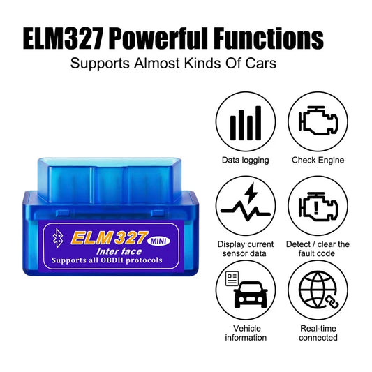 Mini ELM327 V2.1 Wireless OBD2 Car Diagnostic Scanner & Check Engine Code Reader