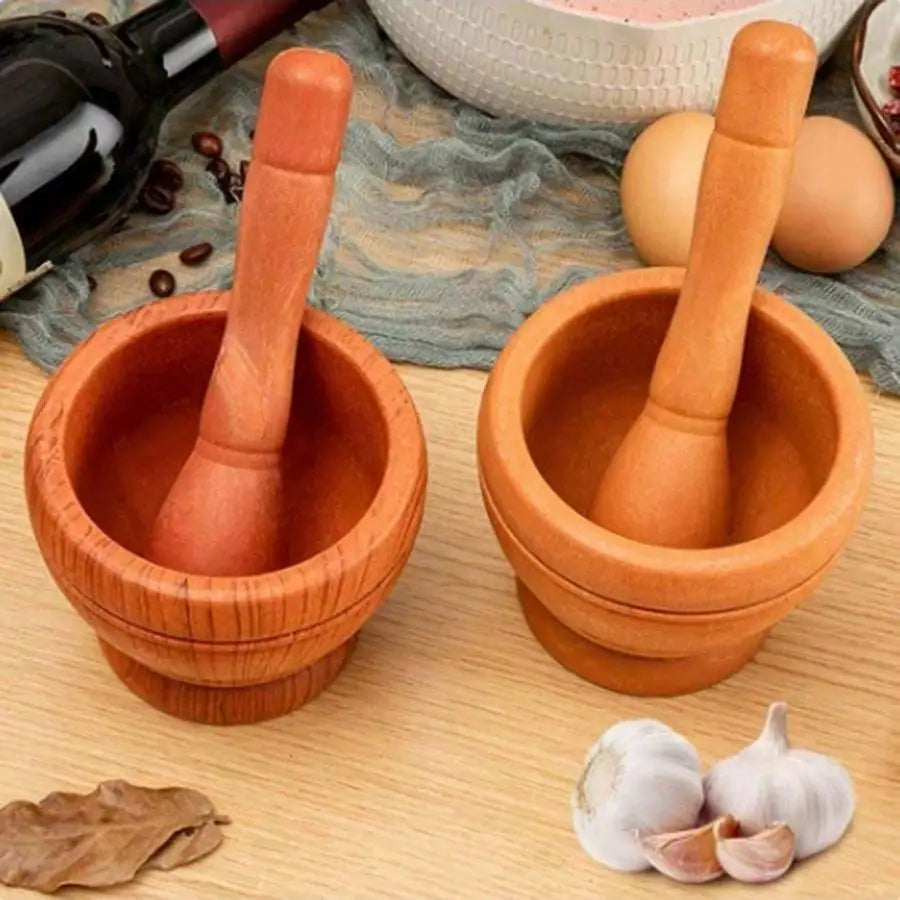 Resin Mortar and Pestle Set - Mini Kitchen Spice, Herb & Garlic Grinding Bowl for Cooking & Restaurant Use