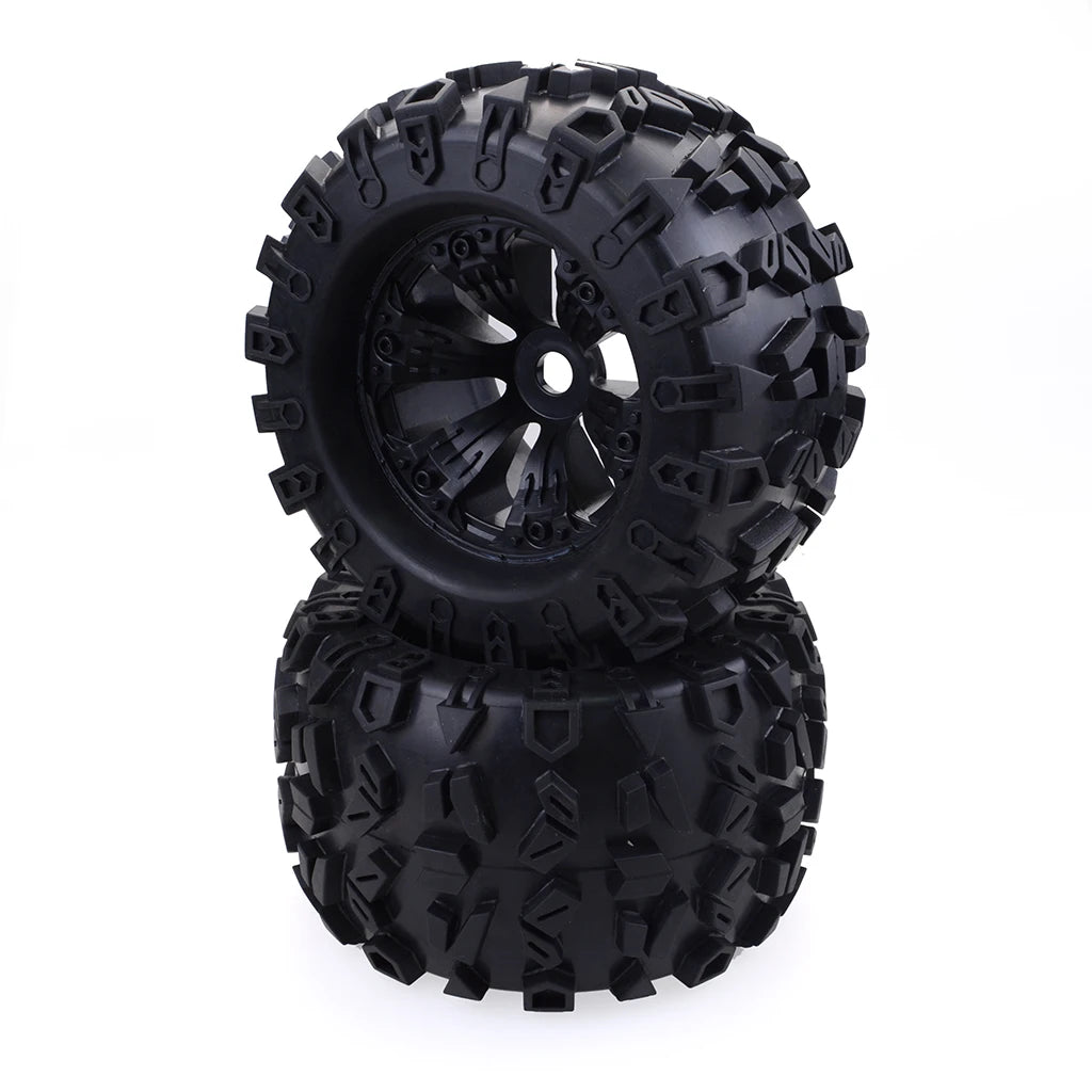 4pcs 1/8 Scale 17mm Hex RC Truck Tires & Wheels Set – Glued for Traxxas Maxx, Tmaxx, E-Revo, Revo 3.3, JLB Cheetah Monster