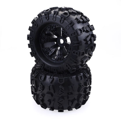 4pcs 1/8 Scale 17mm Hex RC Truck Tires & Wheels Set – Glued for Traxxas Maxx, Tmaxx, E-Revo, Revo 3.3, JLB Cheetah Monster