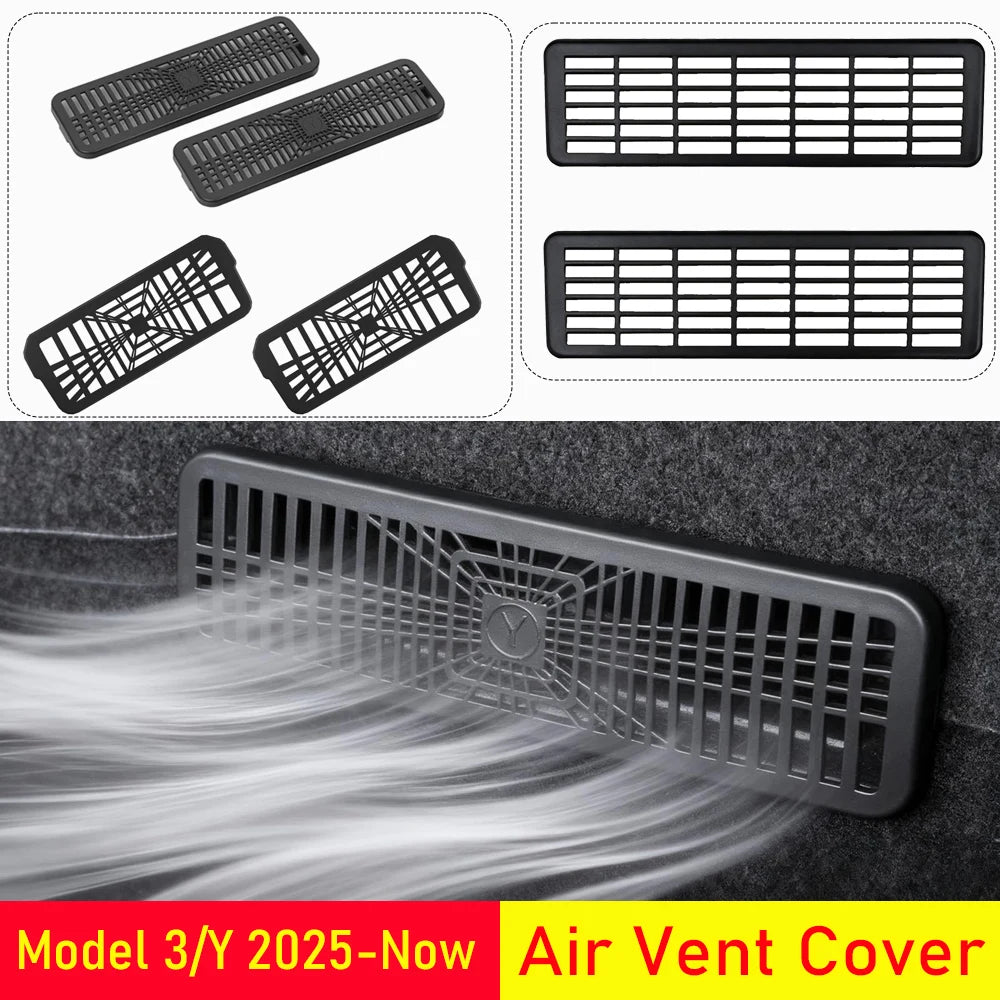 Tesla Model 3 and Model Y Juniper Under-Seat Vent Cover – Rear Air Conditioning Outlet Protector Grill (2025–2026)