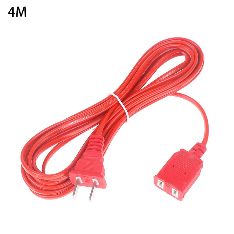 AC Power Cord with ON/OFF Switch - Two-Pin Plug Extension Cable Adapter for Home & Electronics