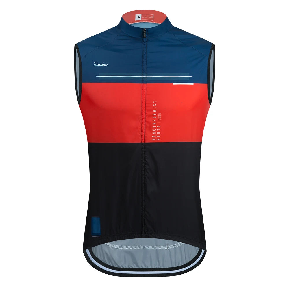 Raudax Men's Sleeveless Cycling Vest – Mesh Ciclismo Undershirt, Windproof Gilet for Cycling & Motorcycle