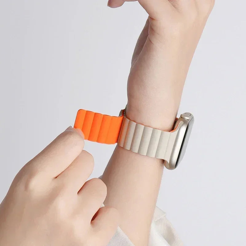 Magnetic Strap for Apple Watch – Silicone Sport Bracelet for 38mm, 40mm, 41mm, 42mm, 44mm, 45mm, 49mm iWatch Series Ultra 9, 8, 7, 6, 5, SE