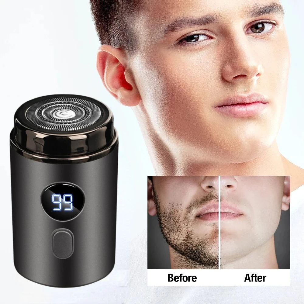 Men’s Electric Mini Shaver – Rechargeable Type-C Portable Razor with LED Digital Display, Wet & Dry Use Beard Trimmer for Home & Travel (Unisex)