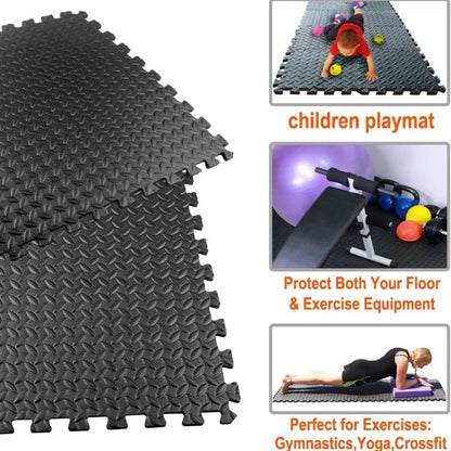 Eva Foam Interlocking Gym Floor Mats 30×30cm – Non-Slip Sports & Yoga Shock-Absorbing Puzzle Mats for Fitness, Play & Home Use (1–16Pcs)
