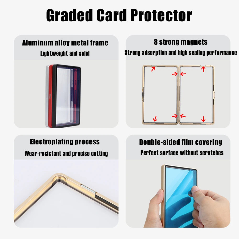 Aluminum Alloy Trading Card Holder - Gradient Metal Case for 35PT PSA & CGC Graded Card Protection