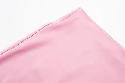 TRAFZA 2024 Y2K Women’s Long Skirt – Elastic High-Waist A-Line Satin Skirt for Spring Casual & High Street Fashion